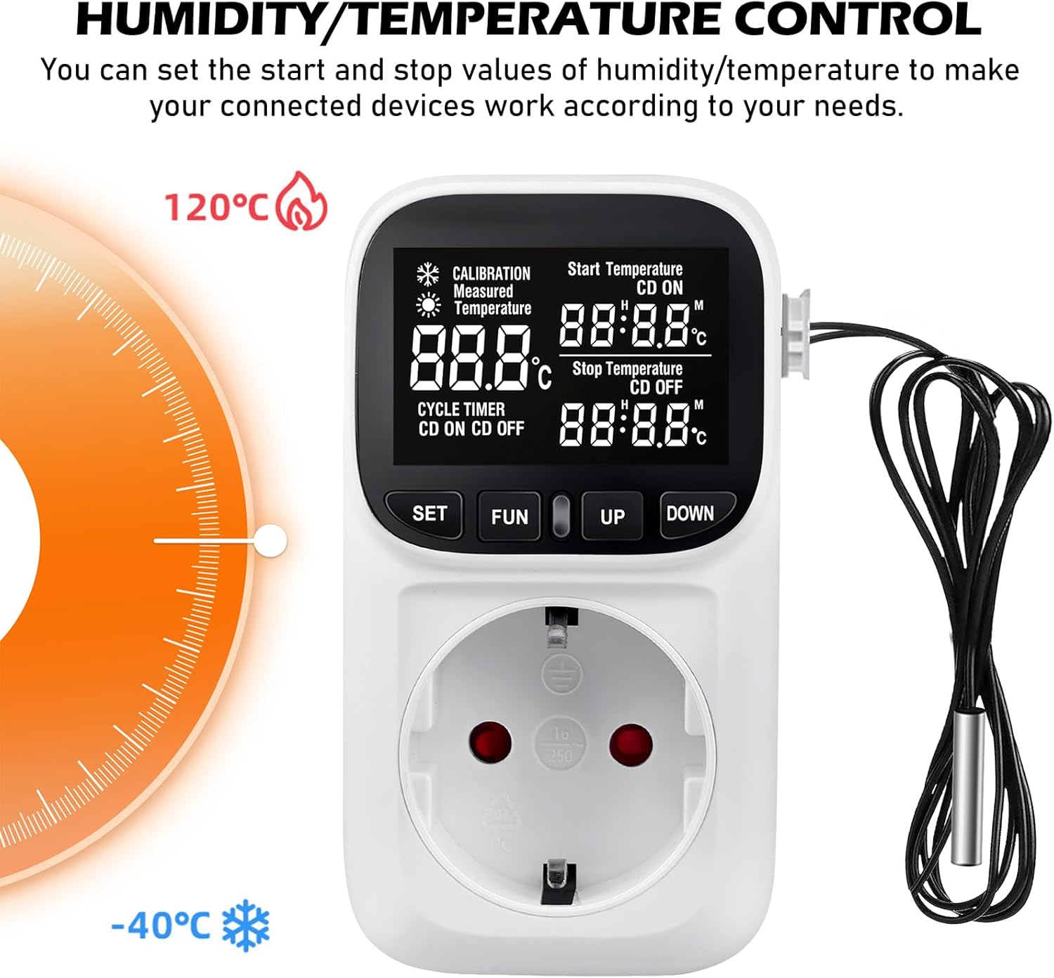 PORFOYO Digitaler Temperaturregler Steckdose 230V - Bild 5
