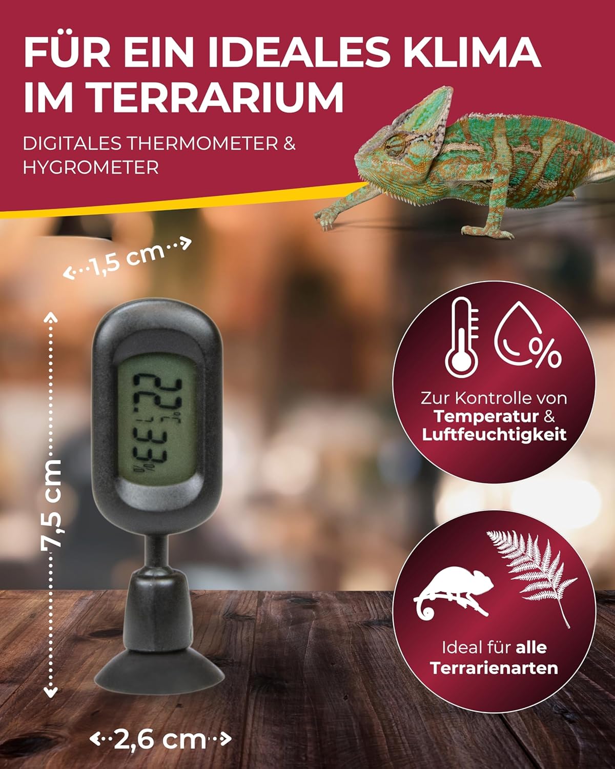 Hobby Digitales Thermo-Hygrometer Terrarium - Bild 2