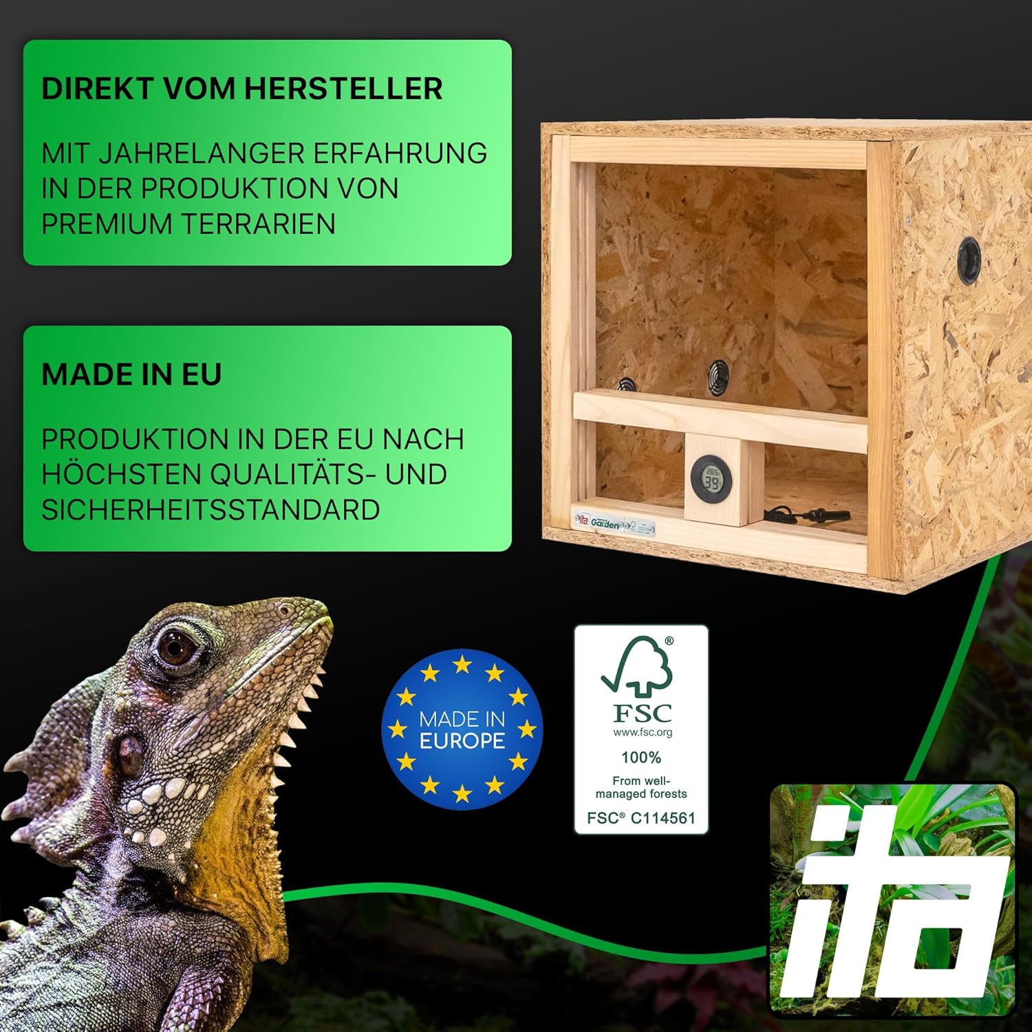 ITA Holzterrarium 40×40×40 cm - Bild 2