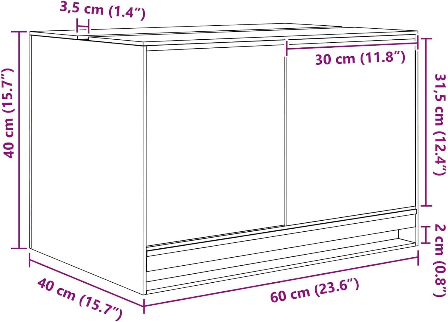 vidaXL Glasterrarium 60×40×40 cm - Bild 3